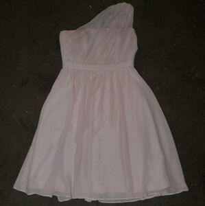 Pink One Shoulder A-Line Prom Dress